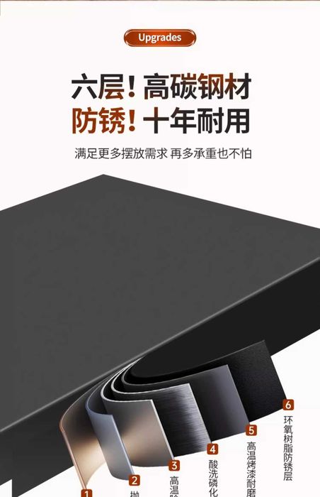 железные полки для кухни/ стеллаж для посуды/ железный стеллаж