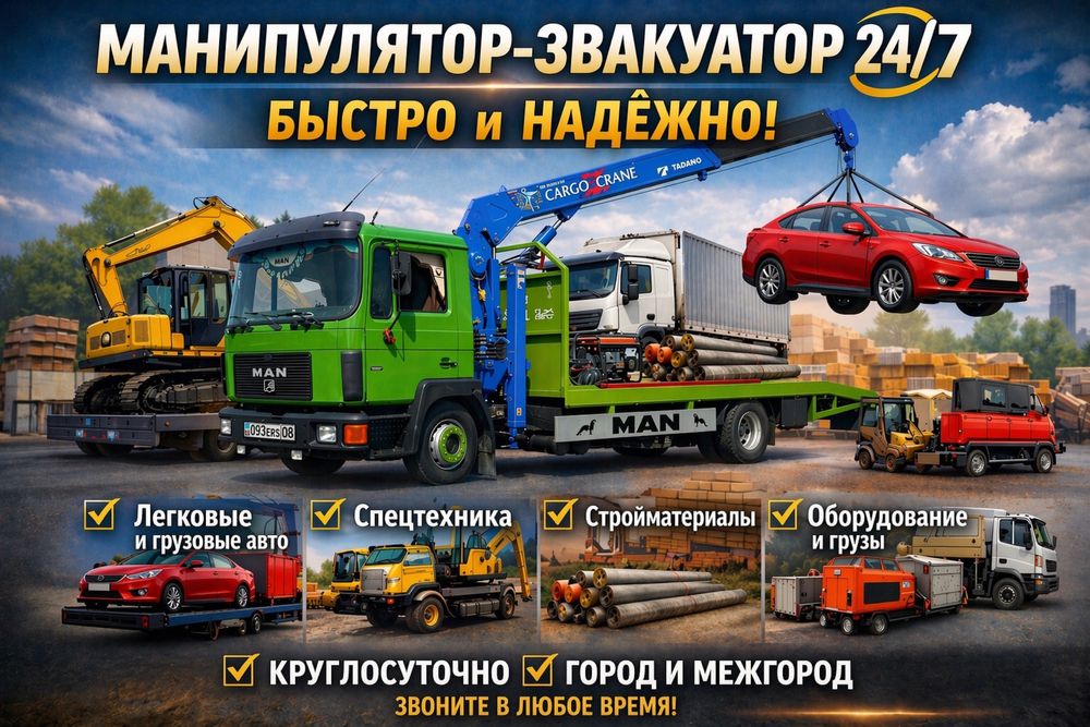 Манипулятор-эвакуатор 24/7