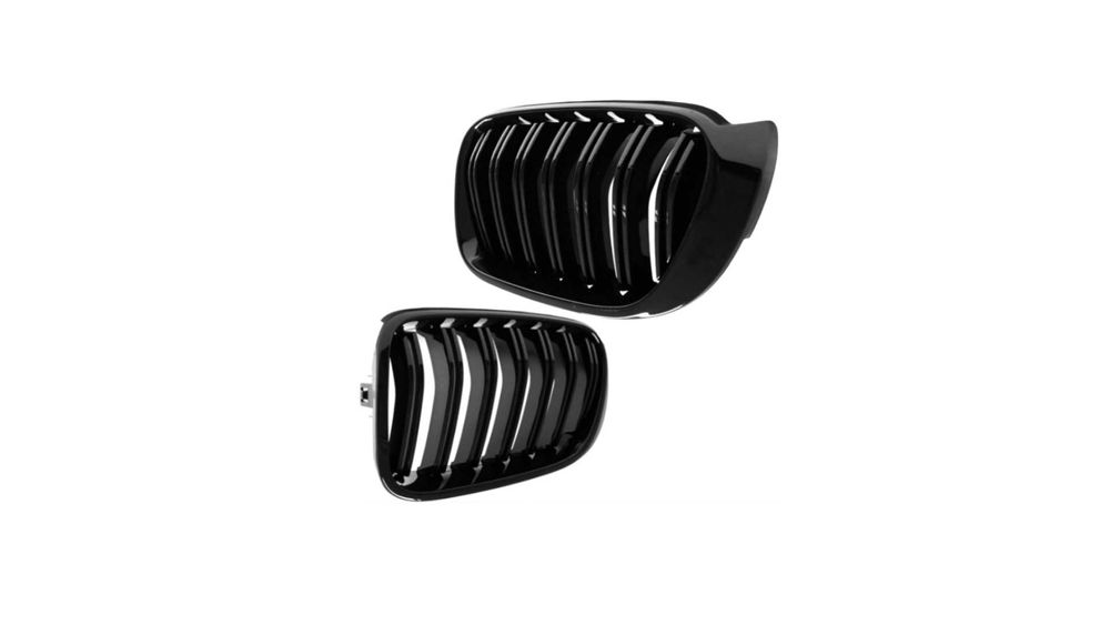Set 2 grile duble, negru lucios, M Design pentru BMW X3 F25 Facelift