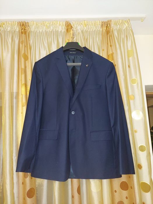 Costum de nunta sacou și pantaloni albastru Daniel Perry mărimea L