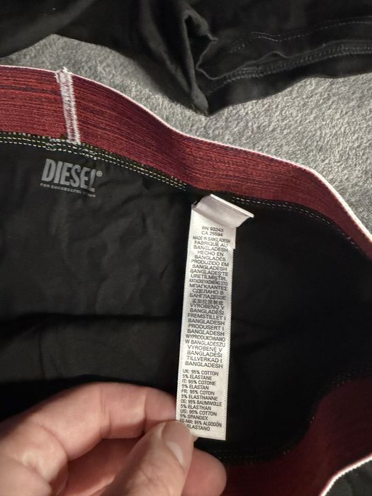 Diesel set 3 boxeri negri cu banda alba mesaj Diesel Industry S  noi