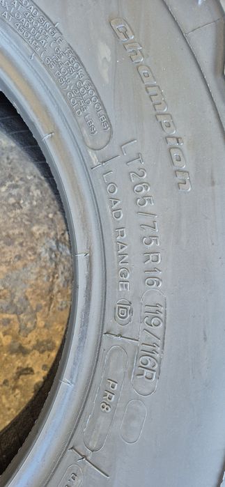 4 anvelope M+S ca noi BFGoodrich All-Terrain 265/75/16,dot 2021.Pretul este pe bucata.