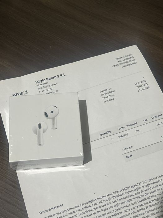 Airpods 4 ANC noi cu factura