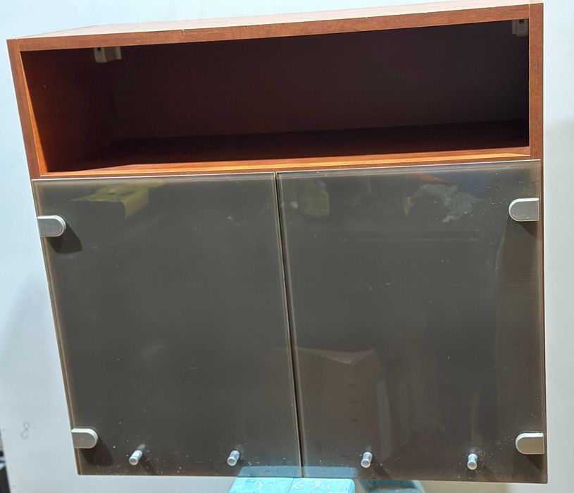 Dulap suspendat cu usi de sticla; Corp solid de perete cu vitrina