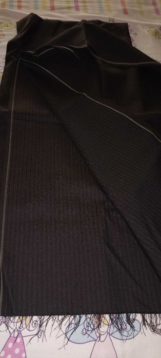 Черен габардин на черно райе