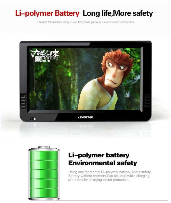 Малък телевизор портативен цифров тунер кола камион автомобил 12V 220V