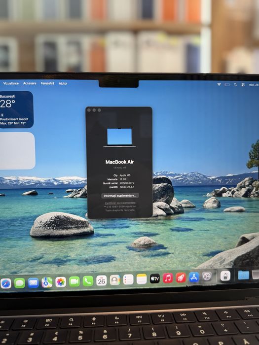 Macbook Air M5 2024 13-inch 16gb/512Gb/BATERIE100%/Garantie 12 luni @atsgsm.ro