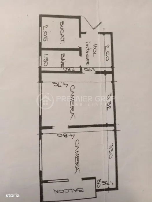 Etaj 2! Apartament 2 camere 49mp, Tudor Vladimirescu, centrala, balcon