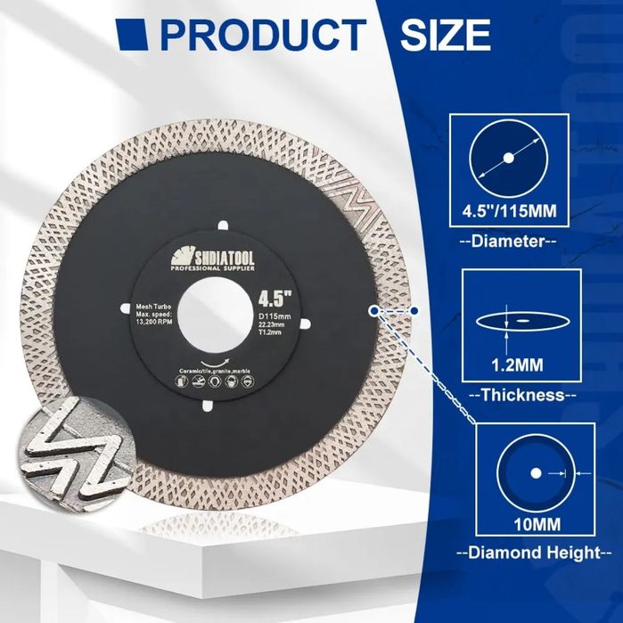 Диамантен диск за гранитигрес 115мм SHDIATOOL