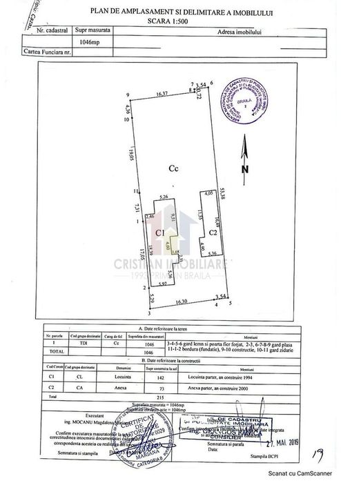 Casa Pretabila 2 familii, teren 1046 mp, toate utilitatile, Cazasu