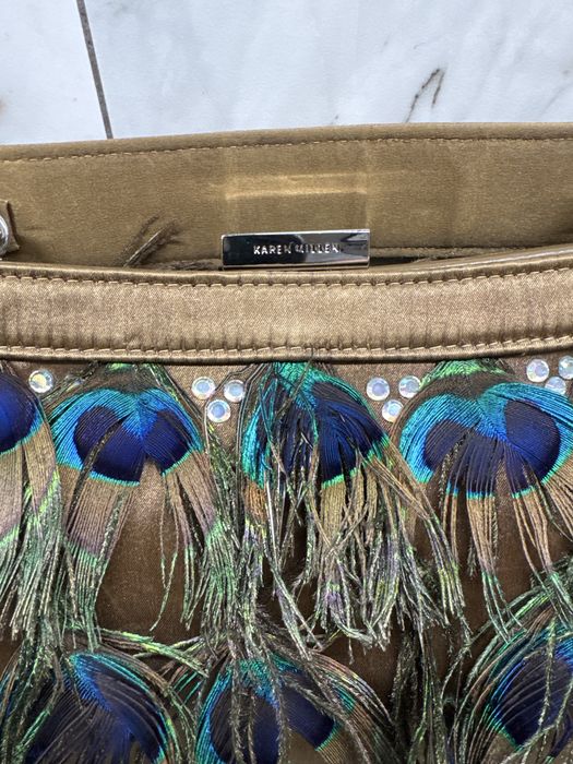Клъч Karen Millen с паунови пера