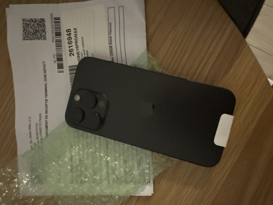 Garantie 2 ani - Iphone 16 pro max negru - NOU - 256 gb