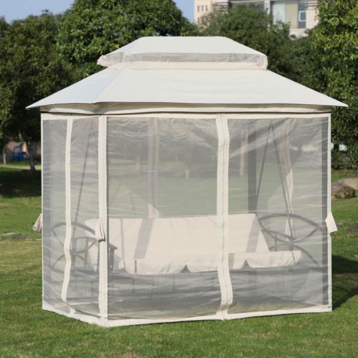 Луксозна градинска шатра с люлка и функция сън за пълен релакс