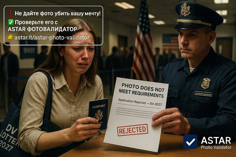Проверка фото для лотереи Green Card через ASTAR Фото-валидатор.