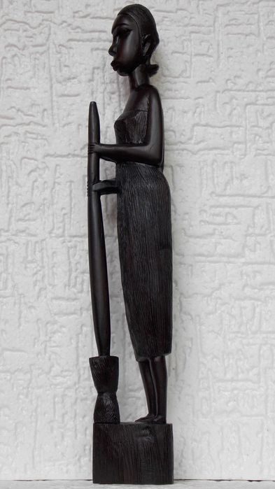 Statueta abanos 39 cm sculptura lemn,arta veche africana,figurina