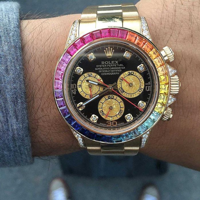 rolex daytona rainbow gold