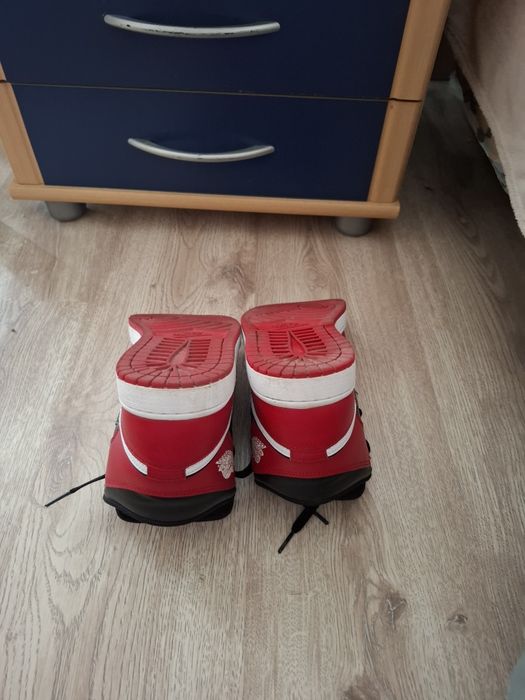 Jordan1 Nike Red and White