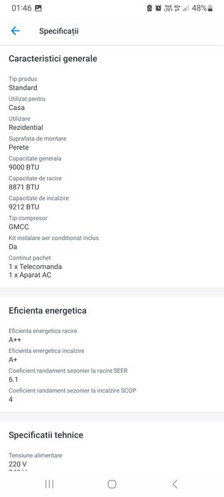 Aer conditionat 9000btu,Fram, nou, fara freon si kit instalare