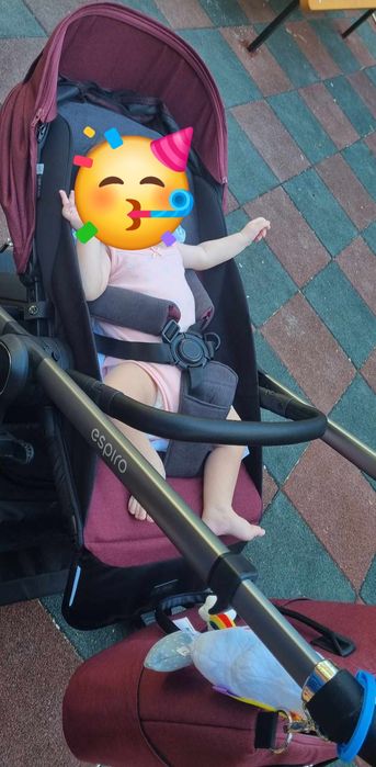 Бебешка количка 2в1 Espiro Only, цвят бордо