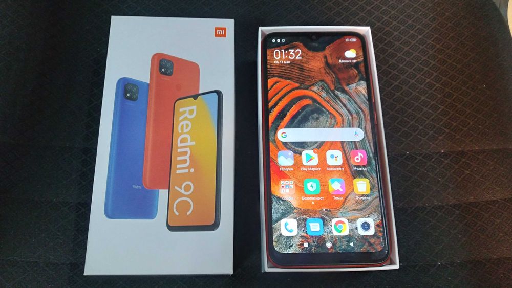 Xiaomi Redmi 9c (3гб/64гб) IPS. коробка, зарядка, чехол.