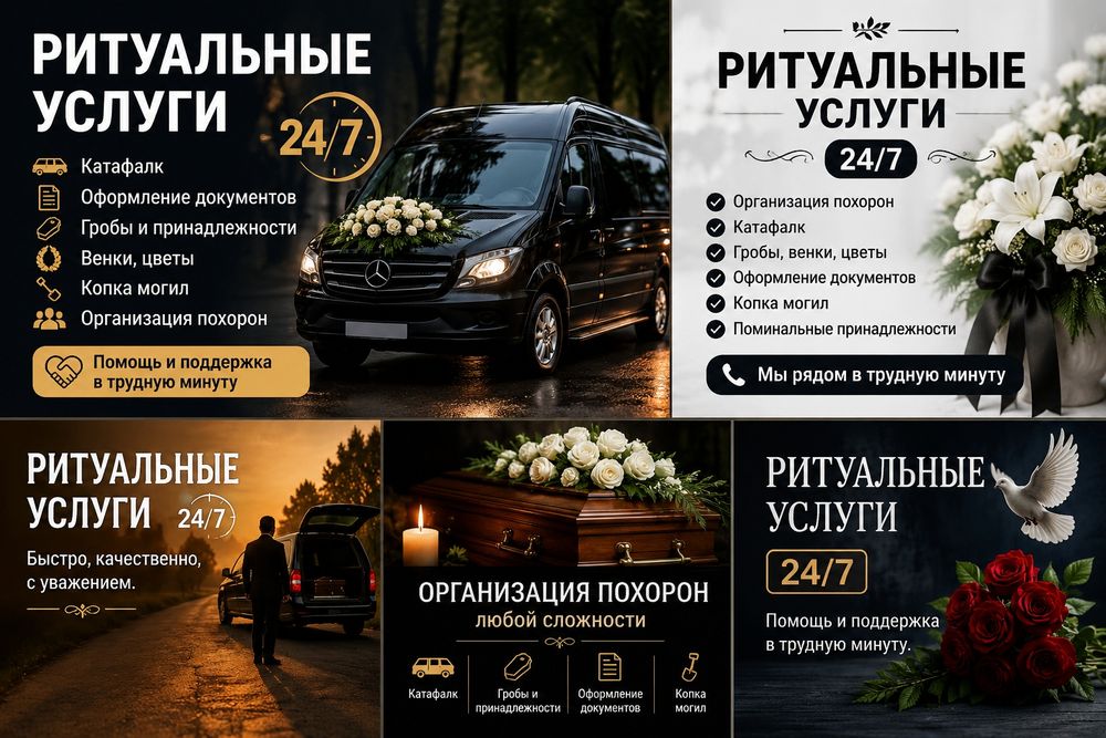 Ритуальные услуги, гроб, крест, катафалк, похороны в Ташкенте, отпеван
