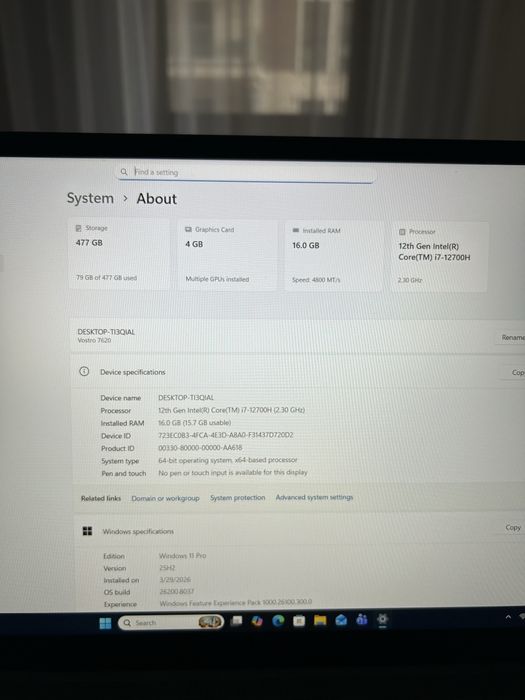 LAPTOP GAMING i7 12700H/16 GB ram DDR5/RTX 3050ti /500 GB SSD