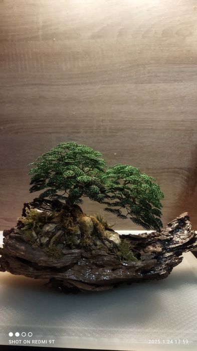 Бонсай от тел и дърво,ръчна изработка