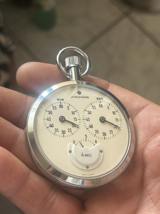 cronometru mecanic vintage Junghans cu 3 registre