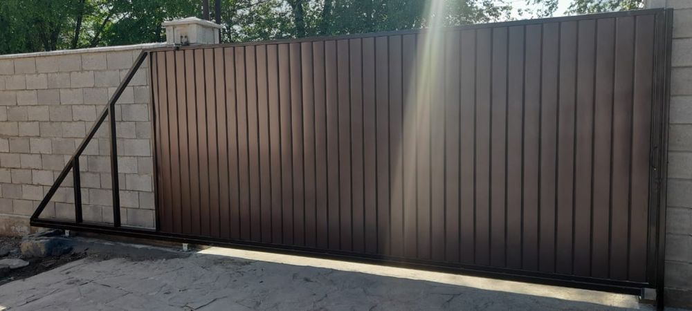 Ворота откатные решетки навес