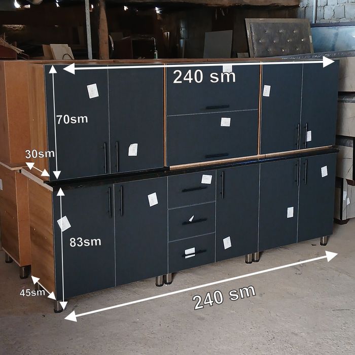 Kuxniya tayyori 240 sm +60 sm gaz 3m xonaga