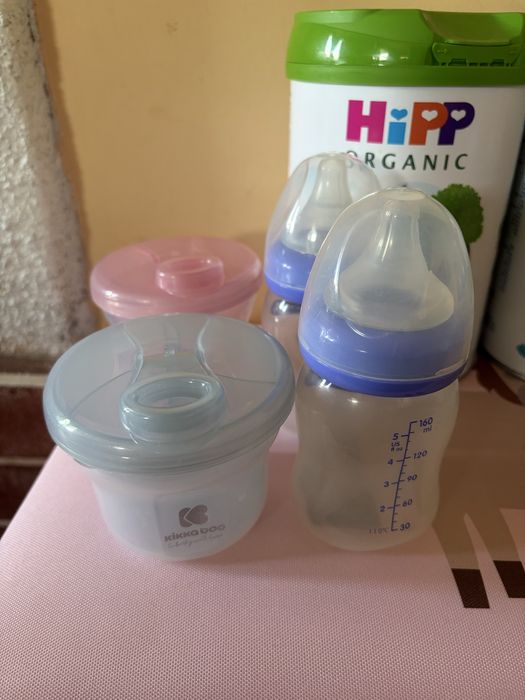 Бебешко мляко Hipp Organic 3 + Шишета Lansinoh