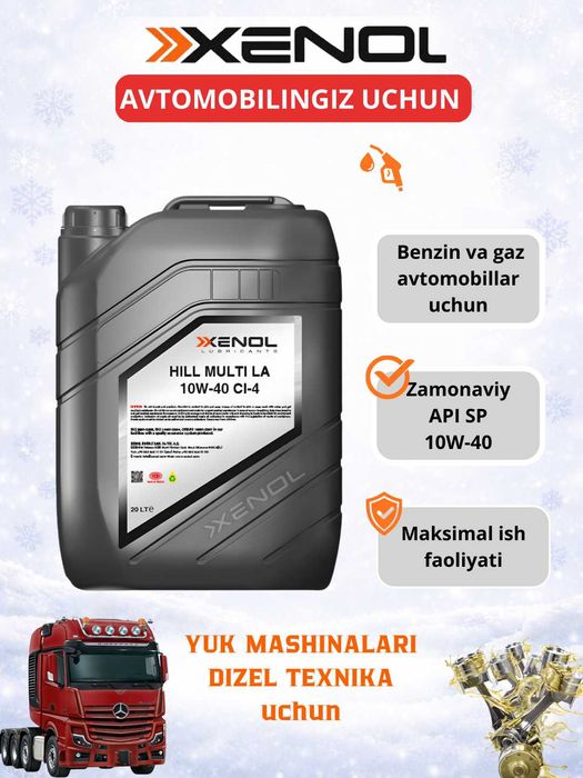 XENOL motor moyi 10W-40 va 15W-40 (dizel yuk mashinalari uchun)