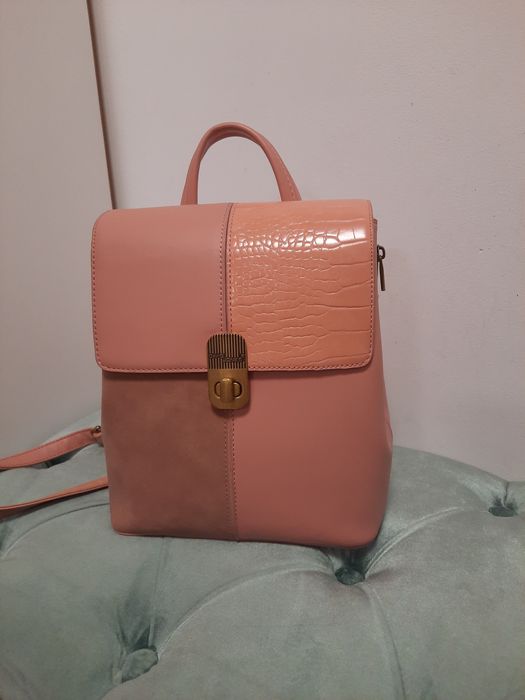 Geanta rucsac David Jones roz pudra