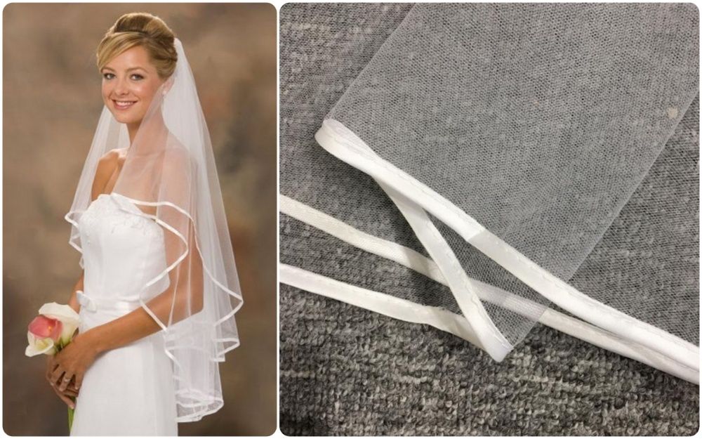 VOAL MIREASA alb cu piaptan 2026 scurt / mediu CALITATE