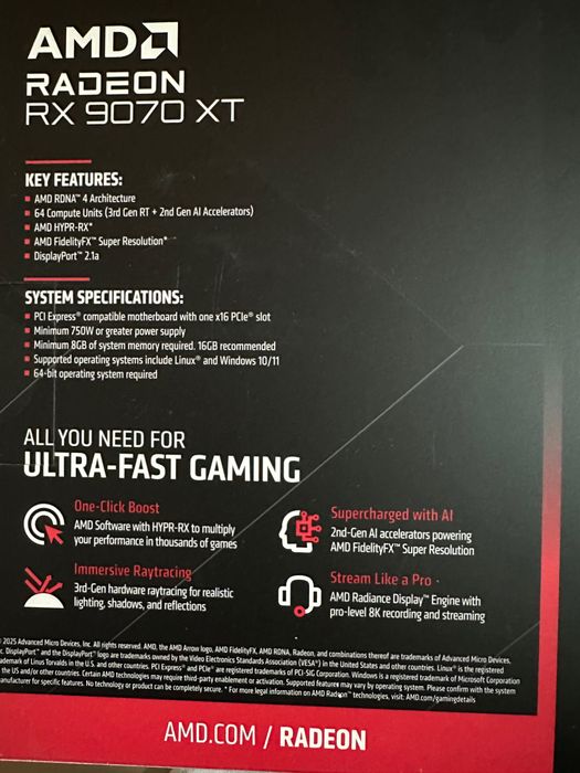 Placă video NOUĂ ASUS PRIME RX 9070 XT 16GB OC – Sigilată ||