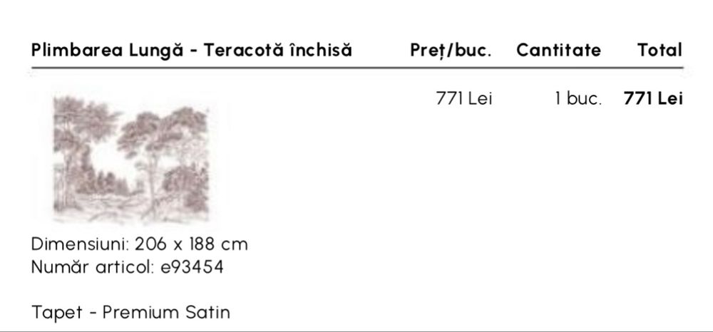 Tapet 206x188cm premium satin
