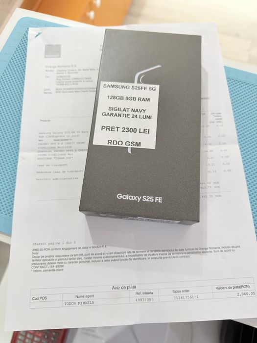 Samsung S25 FE 5G 128Gb Sigilat/Garantie 24 Luni