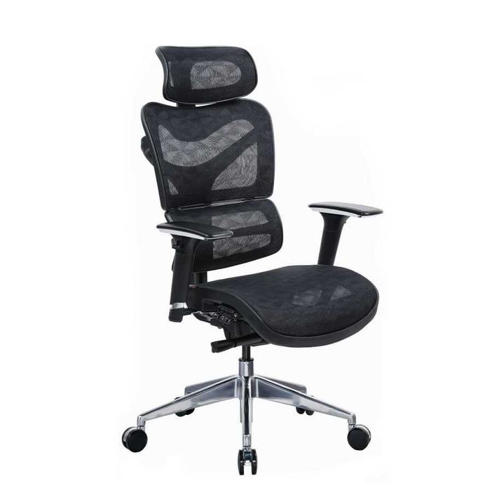 Ергономичен стол Multi-function механизъм, до 250 kg, черен