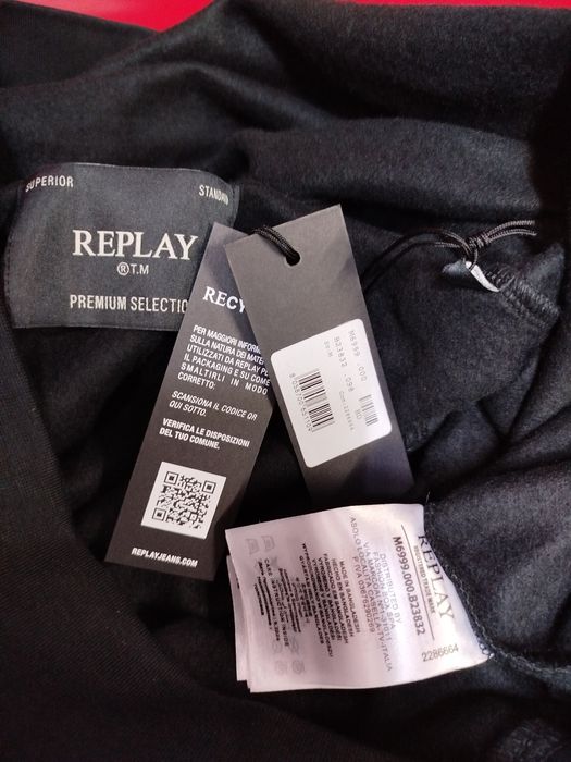 Оригинален суичър REPLAY M , L , XL  нов мъжки худи блуза черен