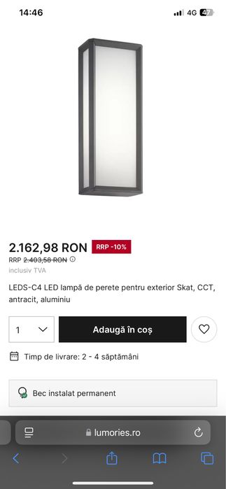 Lampi de perete exterior skat