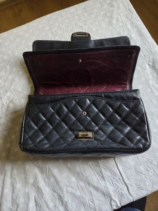 Дамска чанта кожена  Chanel Reissue  flap black bag