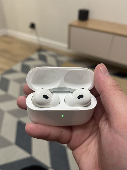 Apple AirPods Pro 2nd generation with Wireless MagSafe Charging Case.