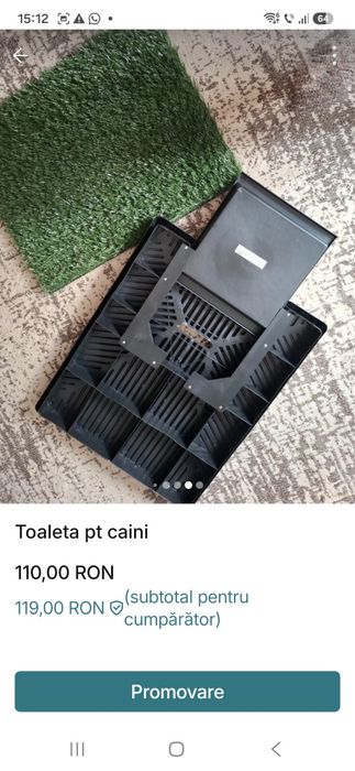 Vand toaleta interioara pt caini