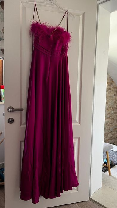 Rochie eleganta lunga,culoare roz magenta