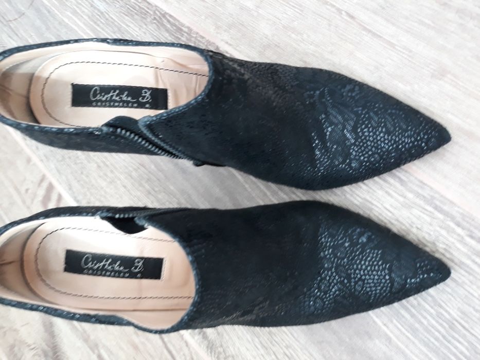 Botine Musette piele stantata cu flori