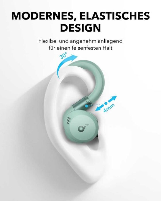 Безжични слушалки Anker Sport X20,Noise Cancellation, Deep Bass, Зелени