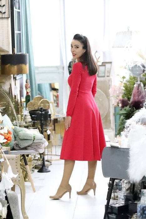 Rochie Luminița S roz corai de la Joa