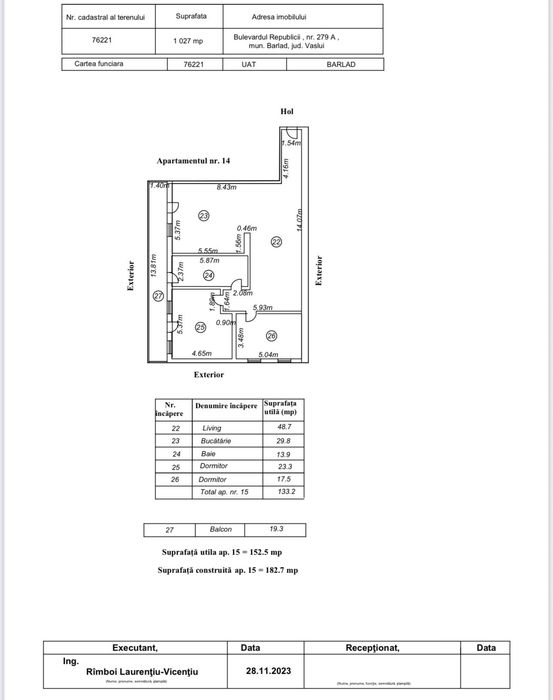 Apartamente 3 camere bloc nou