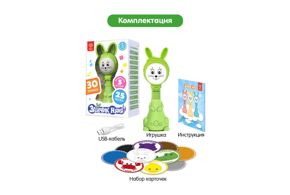 Развивающая интерактивная Зайка игрушка Няня для детей