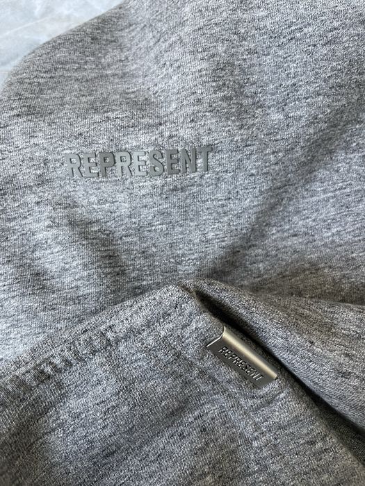 Represent Blank Zip Hoodie in Grey Melange size S
